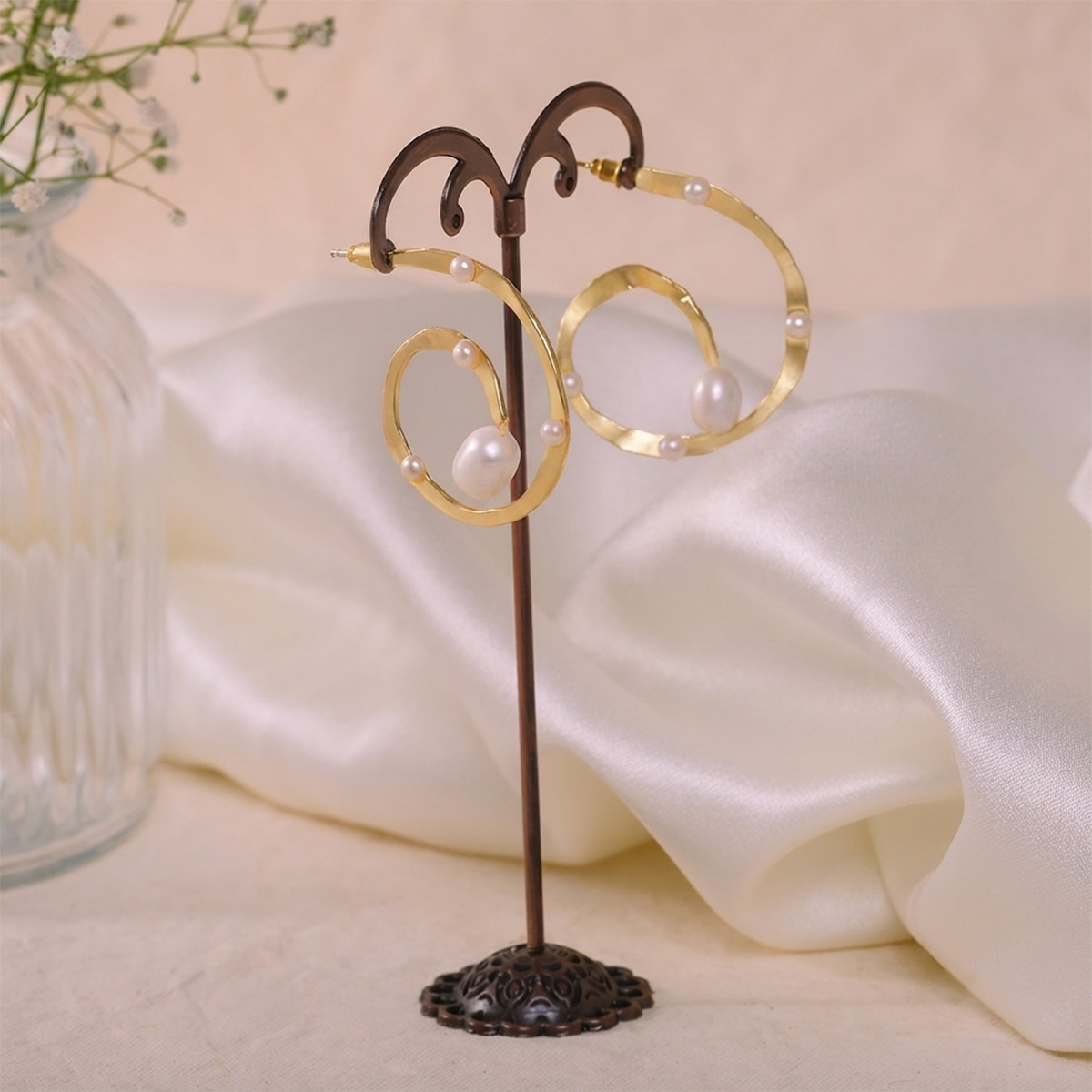 Chandrika Pearl Hoops - Image 2