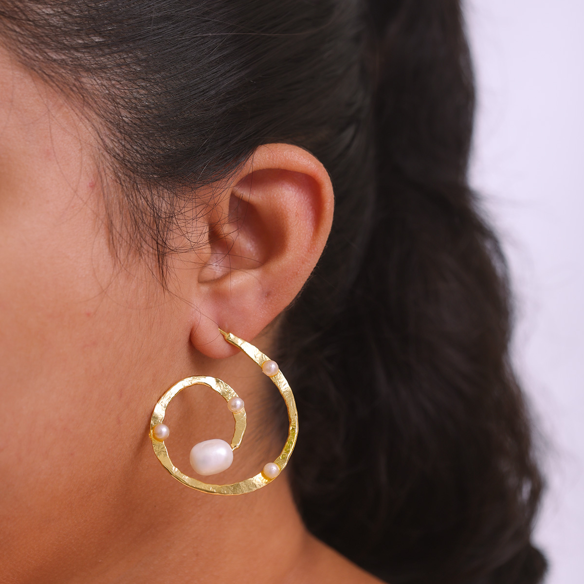 Chandrika Pearl Hoops - Image 3