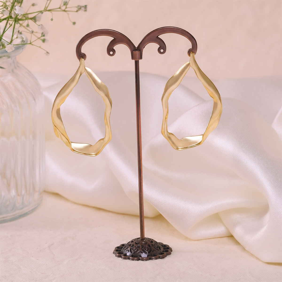 Golden Ripple Hoops - Image 2