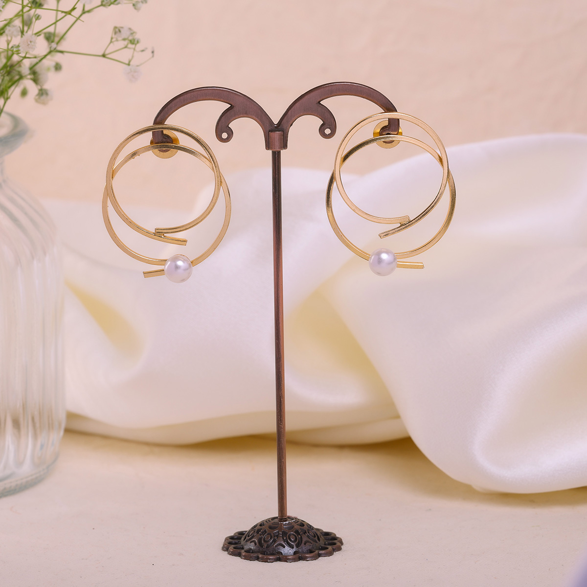 Naira Pearl Hoops - Image 2