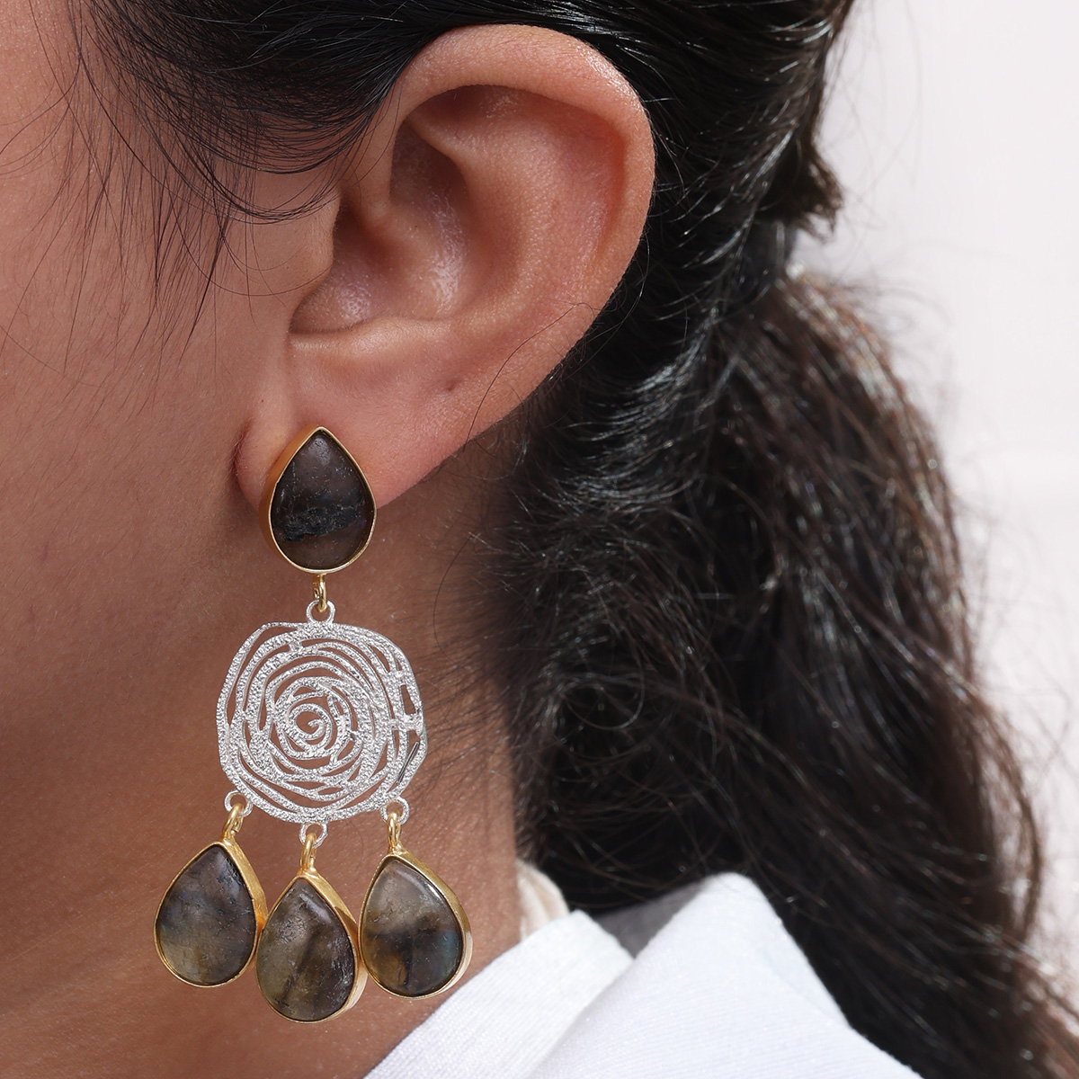 Vanya Spiral Earrings - Image 3